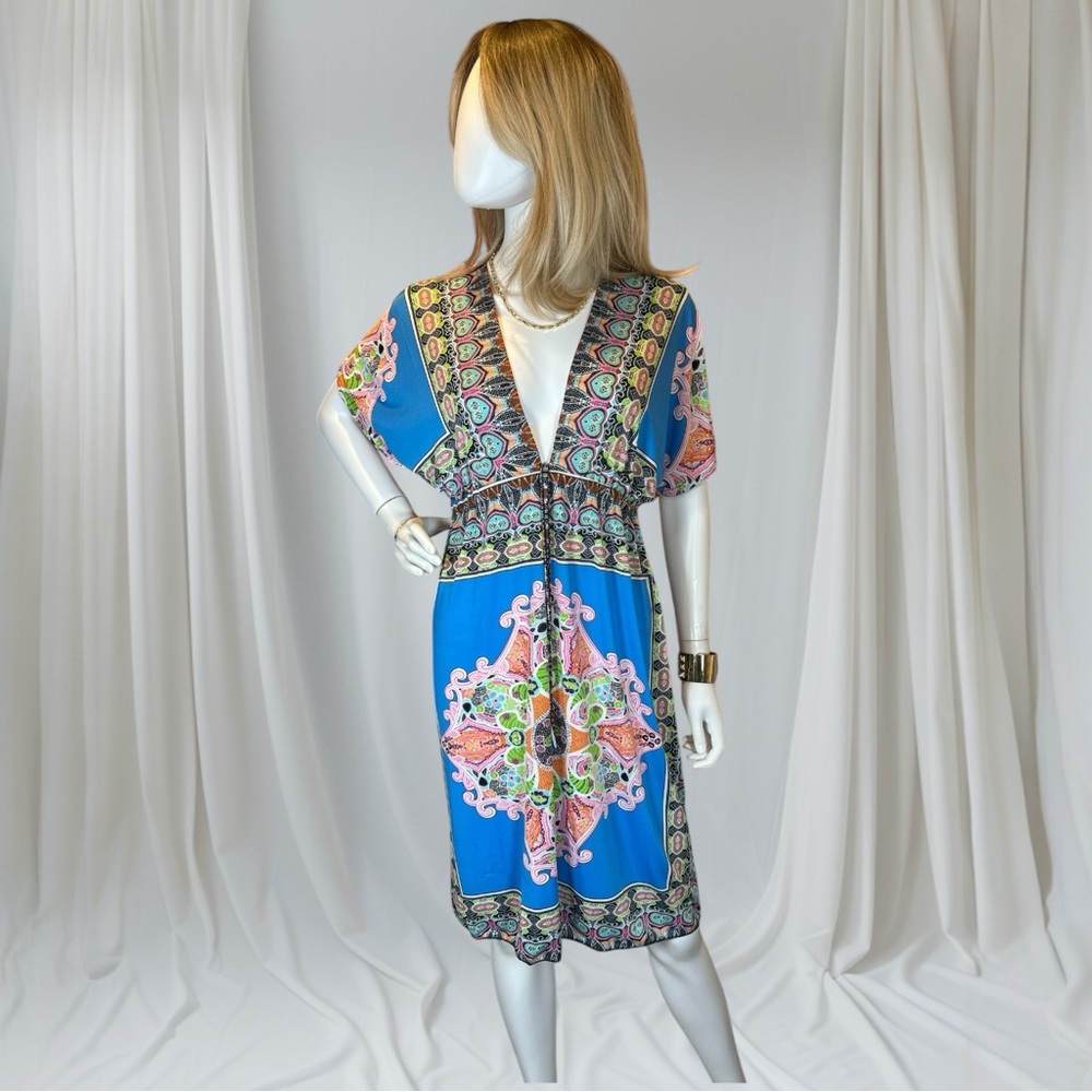 Blue Patterned Women's Dress